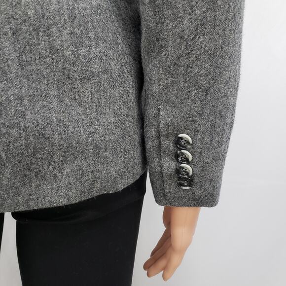 Vintage Union Made 1980s Evan Picone Petite Pure Wool Blend Blazer Jacket Gray S - Picture 7 of 12